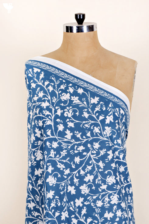 Cambric Cotton In Floral Block Print